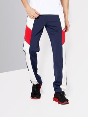 Palm Angels Colorblock Track Pants Red White Navy and Blue